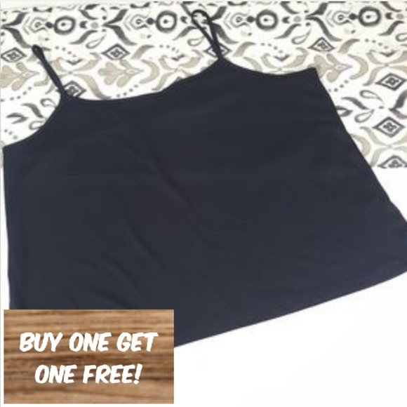 Tops - Womens Black Plus 3X Spaghetti Strap Top